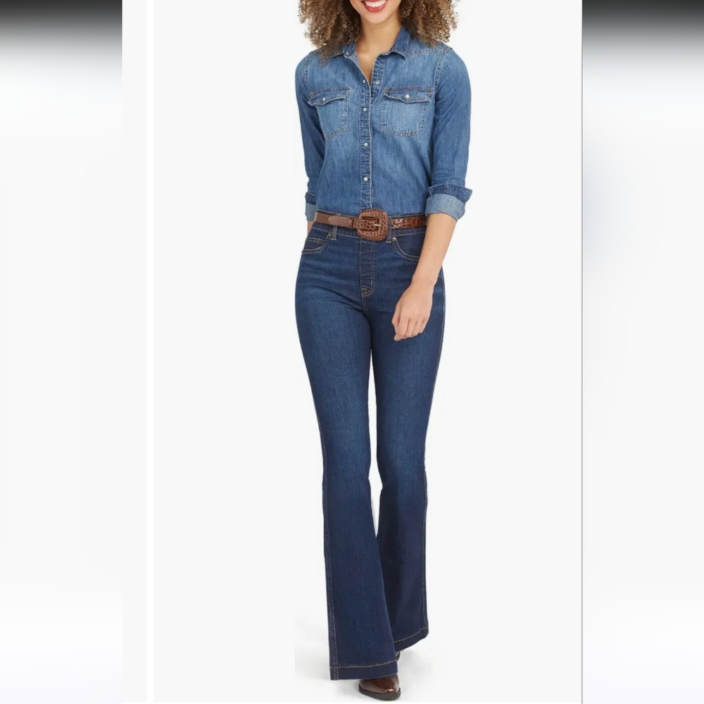 Spanx Bootcut Trouser Clean Indigo Size Medium Tall